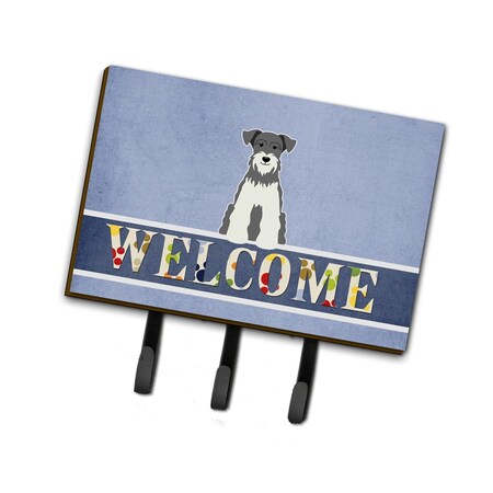 Carolines Treasures Miniature Schanuzer Salt & Pepper Welcome Leash or Key Holder BB5635TH68